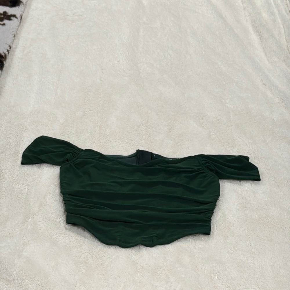 Elegant Green Off-Shoulder Top